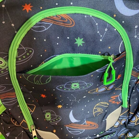 Planets Design Backpack with Lunch Kit Navy with Green NWT - Picture 3 of 11